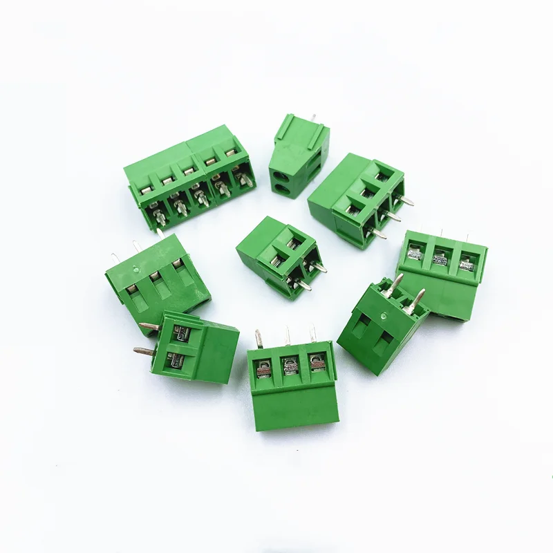 10Pcs KF128-2Pin/3Pin 2.54 / 3.5 / 3.81 / 5.0 / 7.5mm Spacing Terminal Block Splice Terminal Screw Type  PCB Screw Terminal