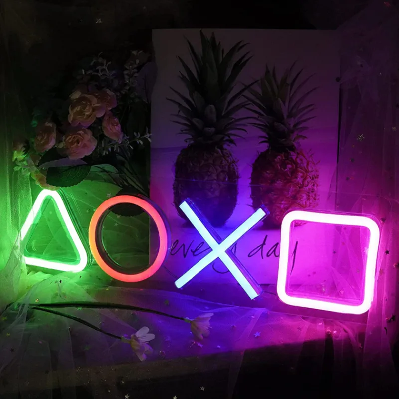 

PS4 Game Icon Lamp Neon Light Sign Control Decorative Lamp Colorful Lights Game Lampstand LED Light Bar Club Wall Decor