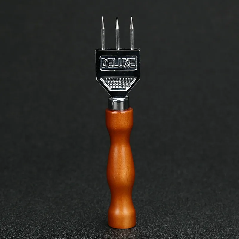Sturdy Stainless Steel Ice Pick Three Pronged Chipper with Solid Wood Handle for Cocktail Bartender Bar Tools