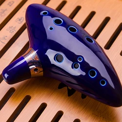 Ocarina Ceramic Legend Of 12 Holes Ceramic Alto C Ocarina Flute Blue Inspired Time Musical Instrument For Beginner Accessories