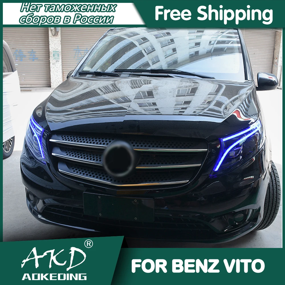 

Headlights For Benz VITO 2013-2020 DRL Daytime Running Lights LED Bi Xenon Bulb Tuning Car Head Lamp benz V260 ccessories