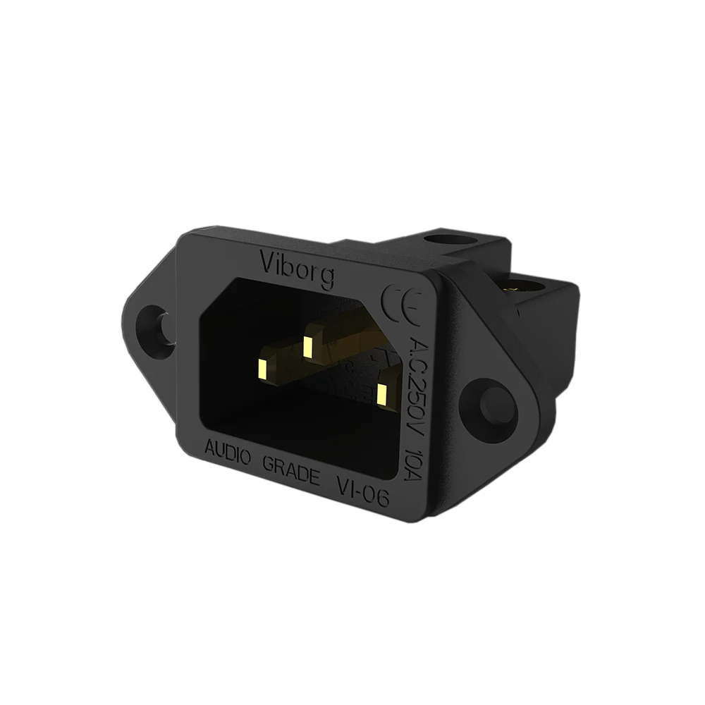 

Viborg VI06BG Black Audio Grade Pure Copper 24k Gold plated IEC Inlet Plug Power Socket