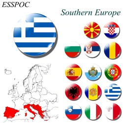1PCS Fridge Magnet National Flag Refrigerator Magnets Albania Greece Greek Southern Europe Countries Serbia Spanish Romanian