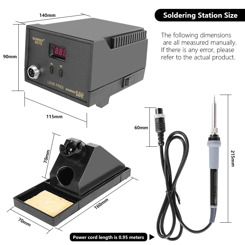 937D Soldering Station Digital BGA Rework Repair Soldering Iron Equipment Portable Home Electronics Repair Tool Set