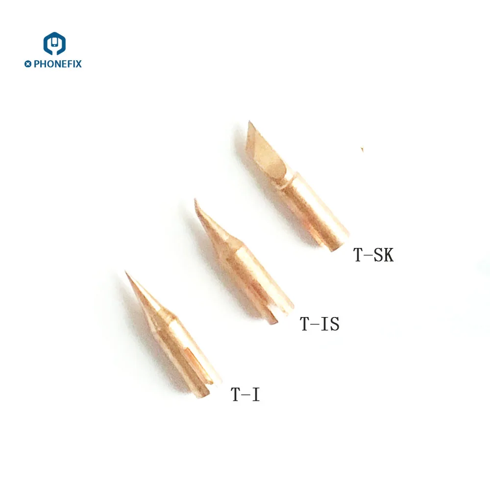 PHONEFIX JBC T210 Punte di Ferro di Saldatura T-SK T-I T-IS Diritto/Angolo/Lama Sostituibile Testa di Saldatura per il Telefono di Riparazione Della Scheda Madre