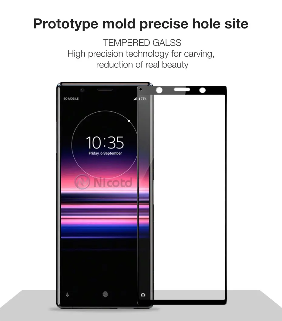 Full Cover Tempered Glass For Sony Xperia 5 Screen Protector Protective Film For Sony Xperia 5 suitable for J8210, J8270, J9210