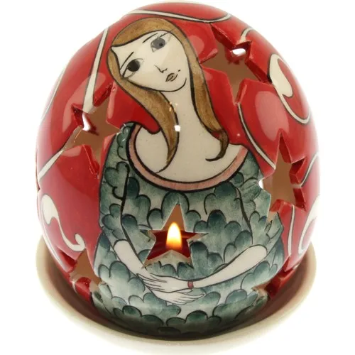 Authentic Tile Anatolian Woman Egg Candle Holder