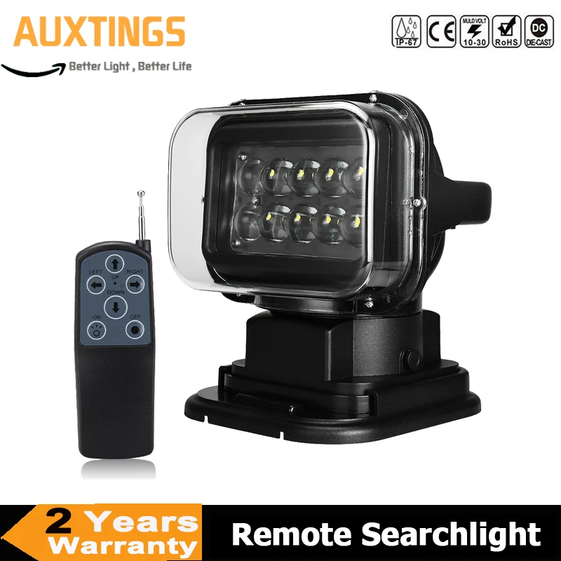 

50W 360 Degree Remote control LED Searchlight Rotate Spotlight Light Wireless Emergency For Truck Off road SUV Boat Vehicle