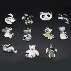 Natural Mother of Pearl Shell Pendant Cute Animal Dolphin Seashells Charms for Women Jewelry Making DIY Necklace Accessory Gift