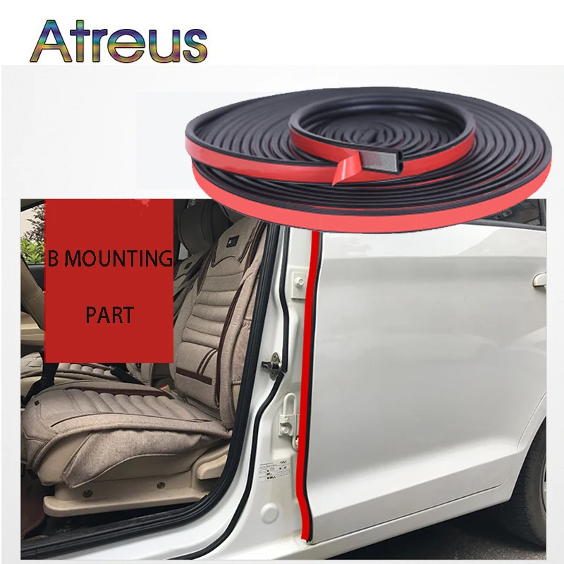 B Shape Sound Insulation Car Door Seal Strip for Renault Duster Logan Trafic Peugeot 206 307 407 308 207 208 508 2008 3008 406