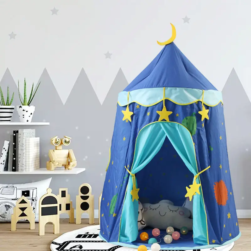 

[TML] Indoor Game Room Yurt children tent Include star lamps and flags Kids Playhouse Princess castle Play house travel tent