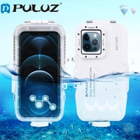 PULUZ 40m/130ft Waterproof Case for iPhone 15 14 Pro Max 14 Plus 14 13 12 Pro Max 13 12 Pro mini Diving Housing Underwater Cover