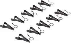 10 Pack Ring-type Metal Clip, 0.39inch (10mm) Dia Lapel/Lavalier Microphone Tie Clip Black for Lavalier Wireless Microphone Syst