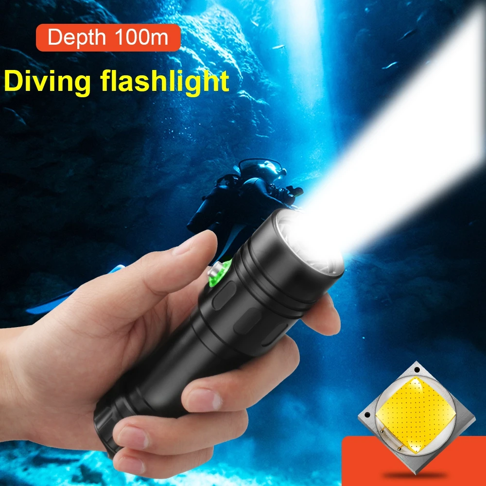 Most Powerful Professional Diving Led Flashlight 100m Underwater Lamp Scuba Diving Light Rechargeable 18650 26650 Diving Torch