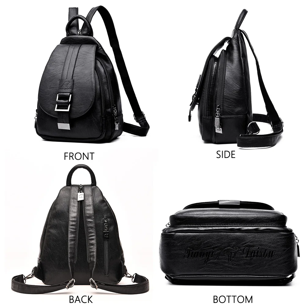 2024 Designer Backpacks Women Leather Backpacks Female School Bag  for Teenager Girls Travel Back Bag Retro Bagpack Sac a Dos