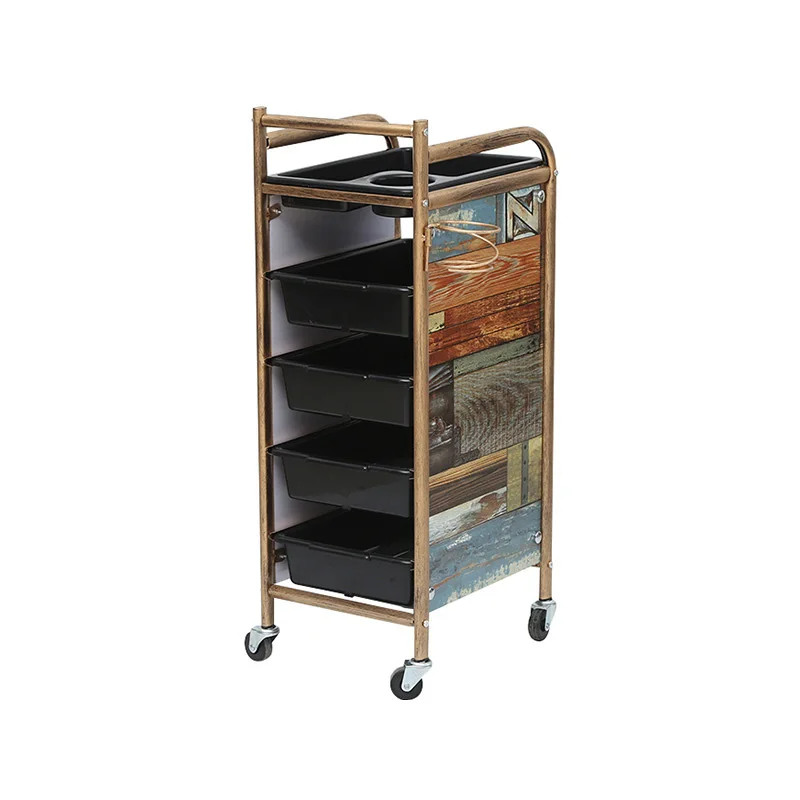 Fashion Retro Kapper Kapsalon Rekken Plastic Trolley Rekken 5-Layer Kappers Trolley Schoonheidssalon Trolley