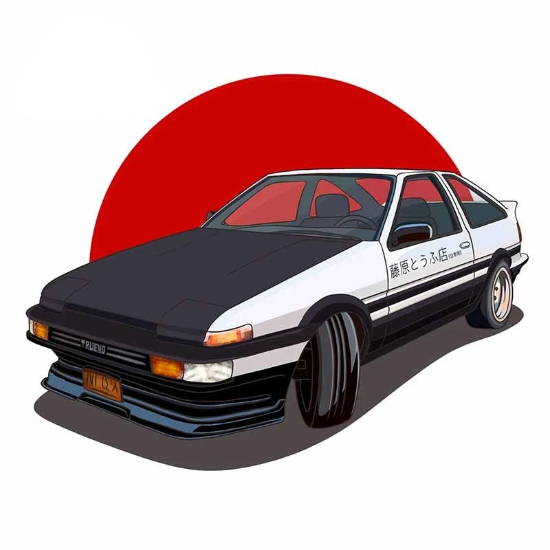 

Cartoon Anime Fujiwara Initial D Car Stickers for Window Windshield VAN Bumper Decal Waterproof Fine Decal Decor 10cm x 8cm