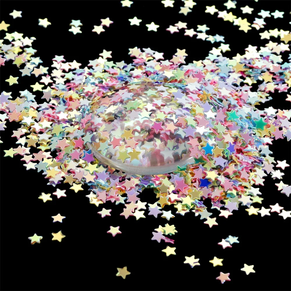 20g/Lot Colorful Star Shape Holographic Glitter Nail Sequins Laser Flakes Resin Filling For Expoxy Resin Nail Art Decorations