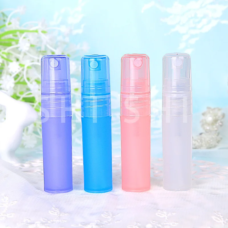 100 Stuks Frosted Plastic Parfum Fles Fijne Nevel Spray Flessen Hervulbare Met Verstuiver Pompen Voor Parfum Reizen Fles Clear