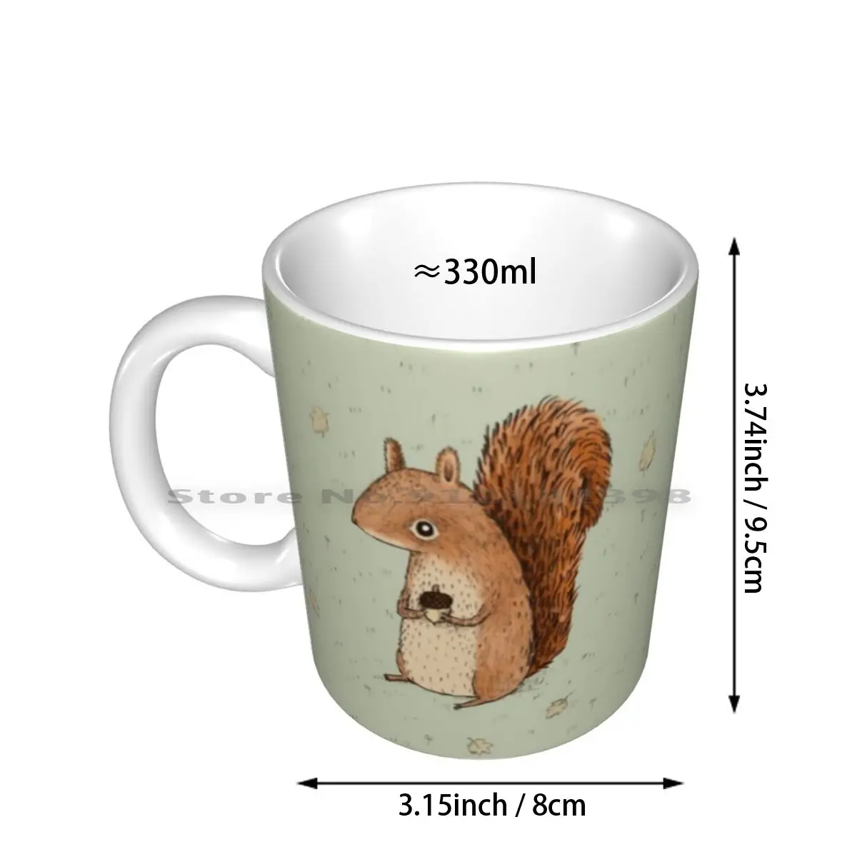 Sarah The Squirrel Ceramic Mugs Coffee Cups Milk Tea Mug Sarah Squirrel Red Cute Leaf Creature Critter Grass Fall Autumn Winter