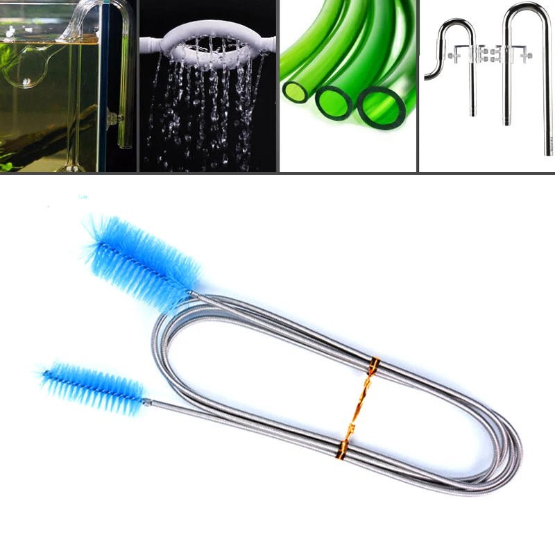 ZRDR Fish tank external filter brushdouble-headed inlet and outlet pipe cleaningspring brush pipe brush1.55 meters cleaning tool