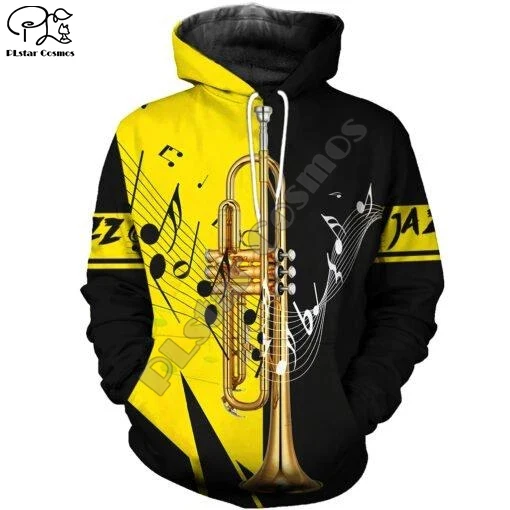 PLstar-Sudadera con capucha para hombre/mujer, ropa de calle 3D con estampado de Cosmos, Harajuku, guitarra, violín, Piano, bajo, Saxophon