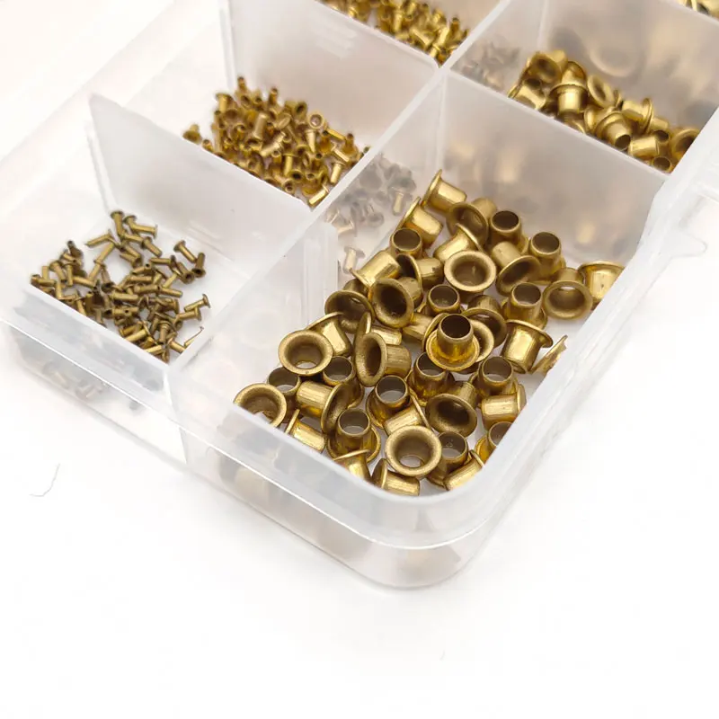 Copper Rivets Assortment kit 650Pcs/set M0.9-M5 Tubular Rivets Double-sided Circuit Board PCB Nails Copper Hollow Rivet Nuts Kit