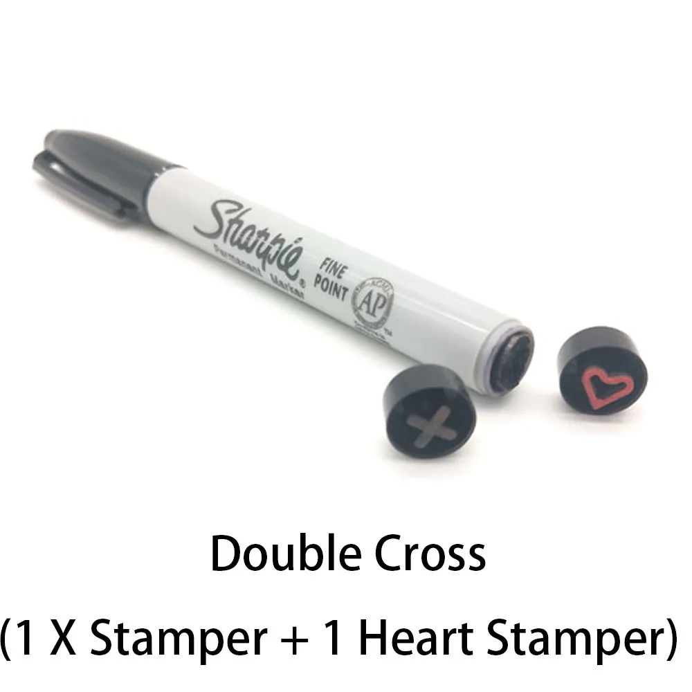 Double Cross by Mark Southworth (1 X Stamper + 1 Heart Stamper) Magic Tricks Street Close Up Magia Illusion Gimmick Props