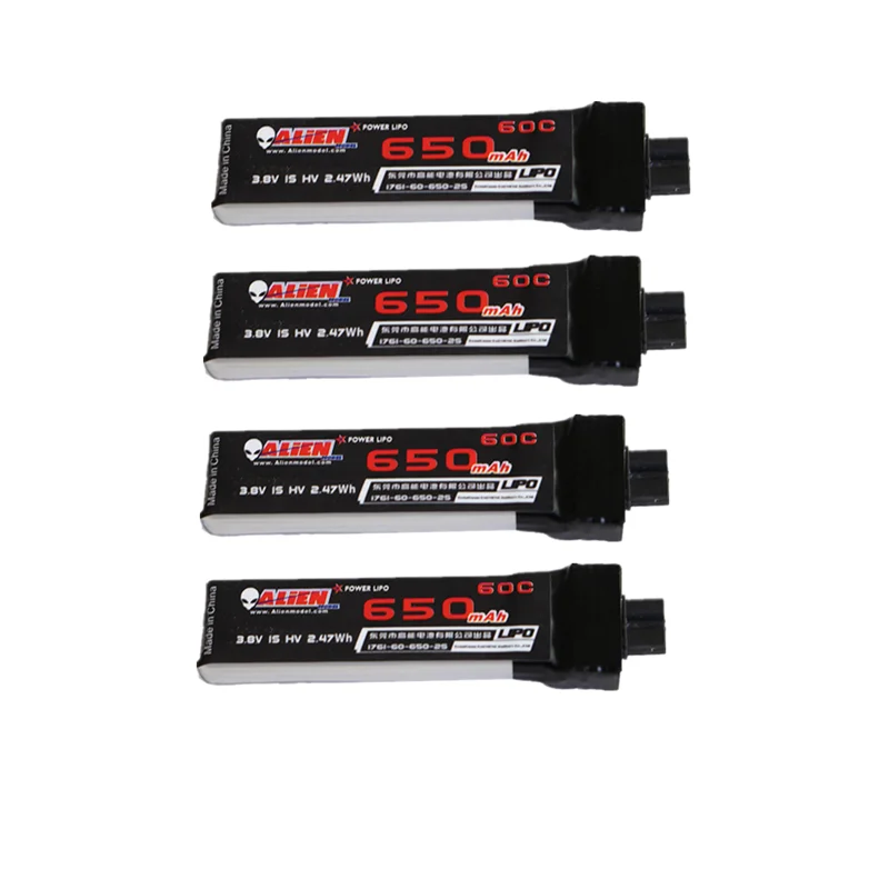 Batteria Lipo HV 4.35V 650mAh 1S 60C 3.8V batteria al litio XT30 PH2.0 connettore per Happymodel Moblite7 FPV Racing Drone Parts