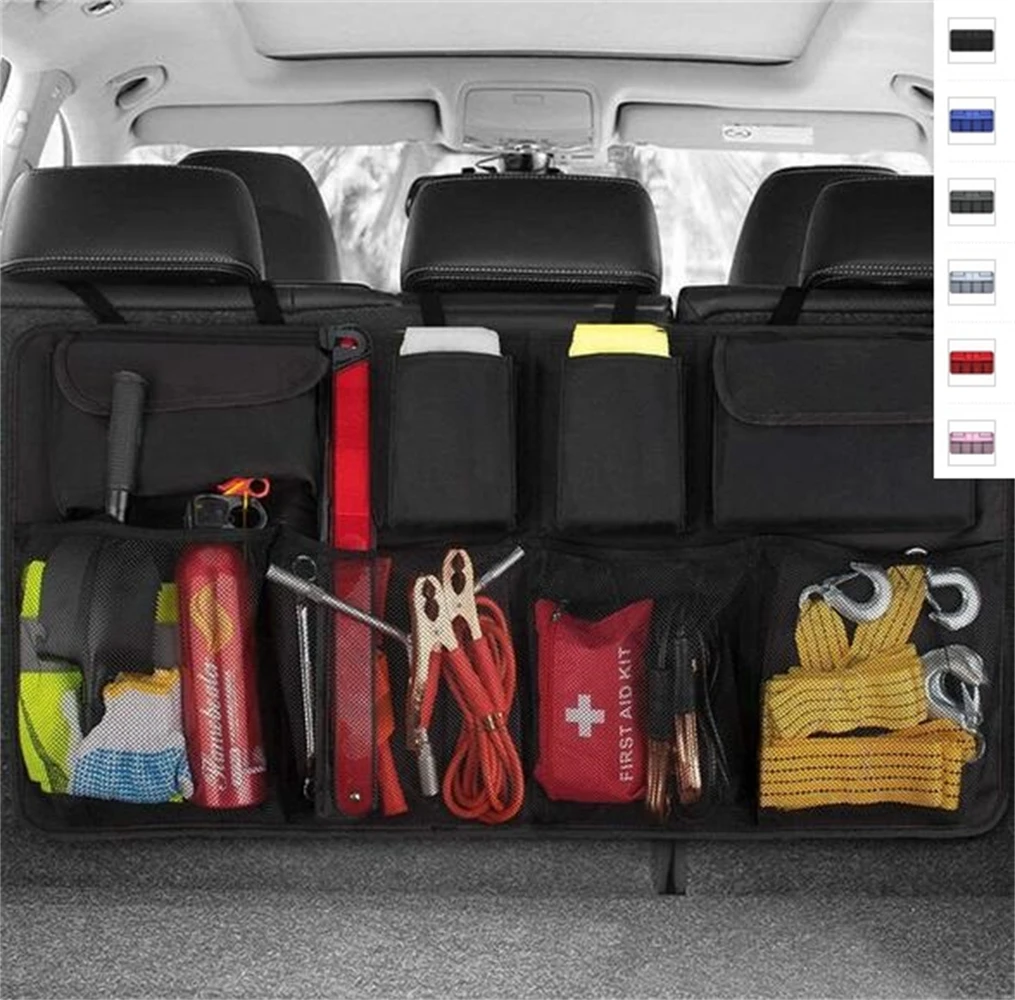 

Универсальная автомобильная 6-цветная сумка для хранения, нейлоновая эластичная сетка, сетка для багажника, органайзер для хранения, карман для автомобиля