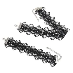 Fashion Choker Necklaces Lace Collar Choker Gothic Choker Necklace Black Lace Women Girls Jewelry