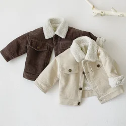 Newborn Baby Girl Boy Corduroy Jacket Infant Toddler Child Coat Autumn Spring Winter Warm Thick Kid Outwear Baby Clothes 0-3Y