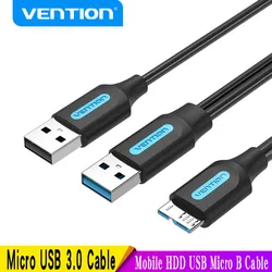 Vention Micro USB 3.0 Cable 5Gbps USB High Speed Data Cord with Power Supply for GalaxyS5 Note3 Mobile HDD Type C Dual USB Cable