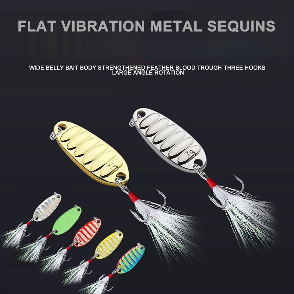 WALK FISH New 1pcs Lure Spoon Fishing Lures Pesca Wobblers Spinner Baits Shads Sequin Metal jigging For Carp Fishing Isca Bass