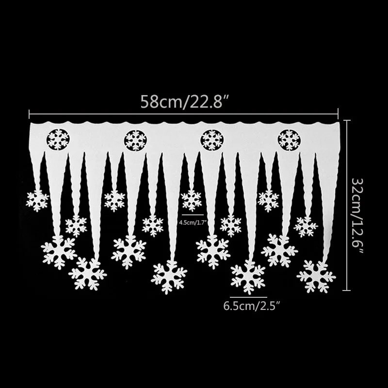 2pcs/set Christmas Decoration White Foam Snowfalke Icicle Window Decor Ornaments For Home 2021 Xmas Noel Navidad New Year 2022