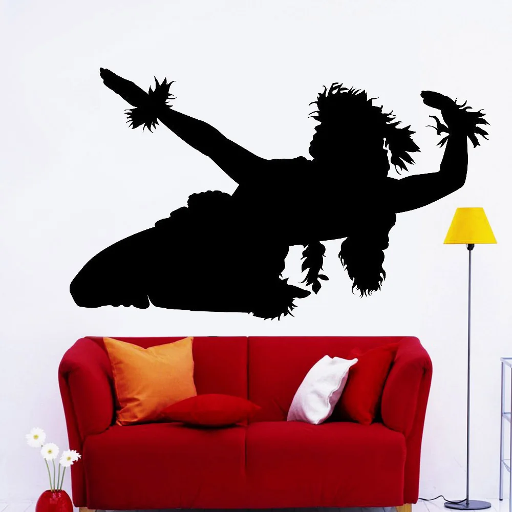 Sexy Girl Wall Decal Classroom Art Decoration Hawaiian Hula Dancer Vinyl Stickers Nursery Kids Room Interior Design Decor Z702