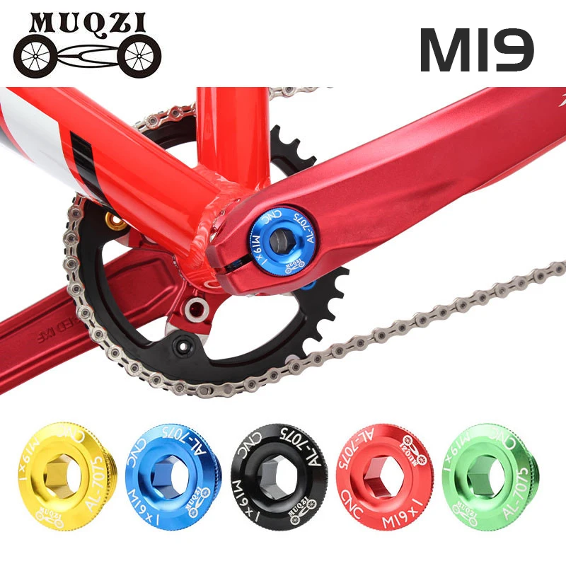 MUQZI Bike Crank Screw M19 Crank Arm Cover MTB Road Bicycle Parts Crankset Bottom Bracket CNC Aluminum Alloy Fixing Bolt