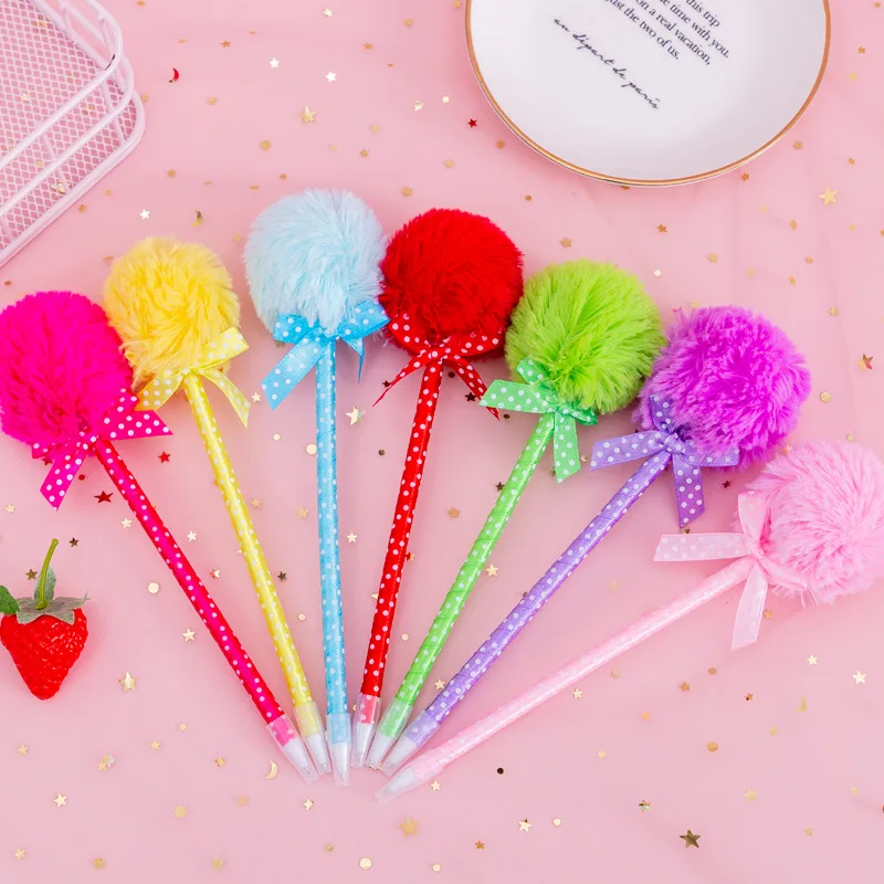 40 Pcs  Wool Ball Model Plush Toy Cute Advertising Ballpoint Pen /Student Children Prize Gift/Stationery/Wholesale