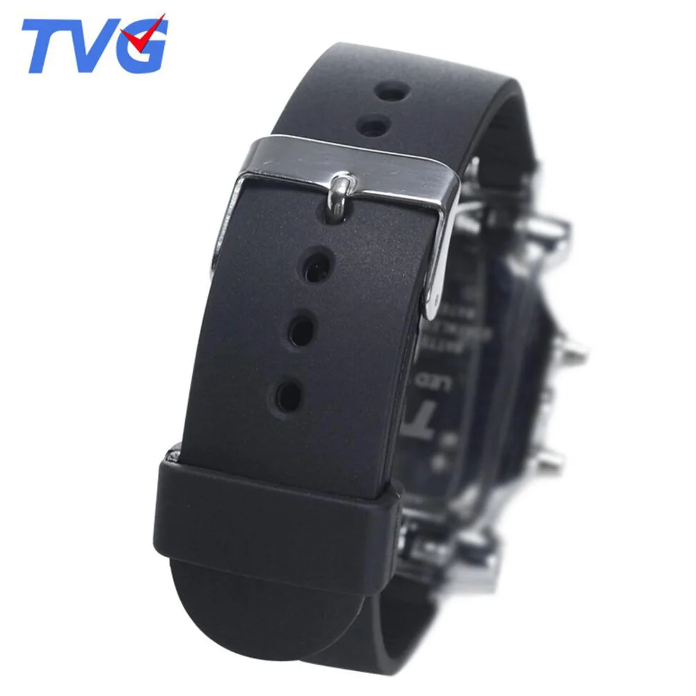 LED Digital Watch Men TVG 2231 Watches Men Fashion Rubber Strap Square Waterproof Military Watches Dropshipping Man Watch