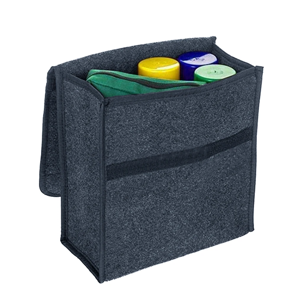 Car Storage Bag Trunk Organizer Box Felt Cloth Storage Box Auto Cargo Container Bags Multi-Pocket Tidying Bags Car Accessories