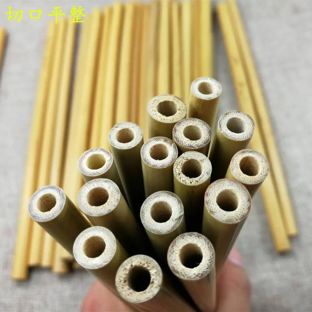 6PCS Natural Bamboo Straws Set Reusable Drinking Straws with free Clean Brush 8 or 9inches Choice Home Bar Drinkware Free Ship
