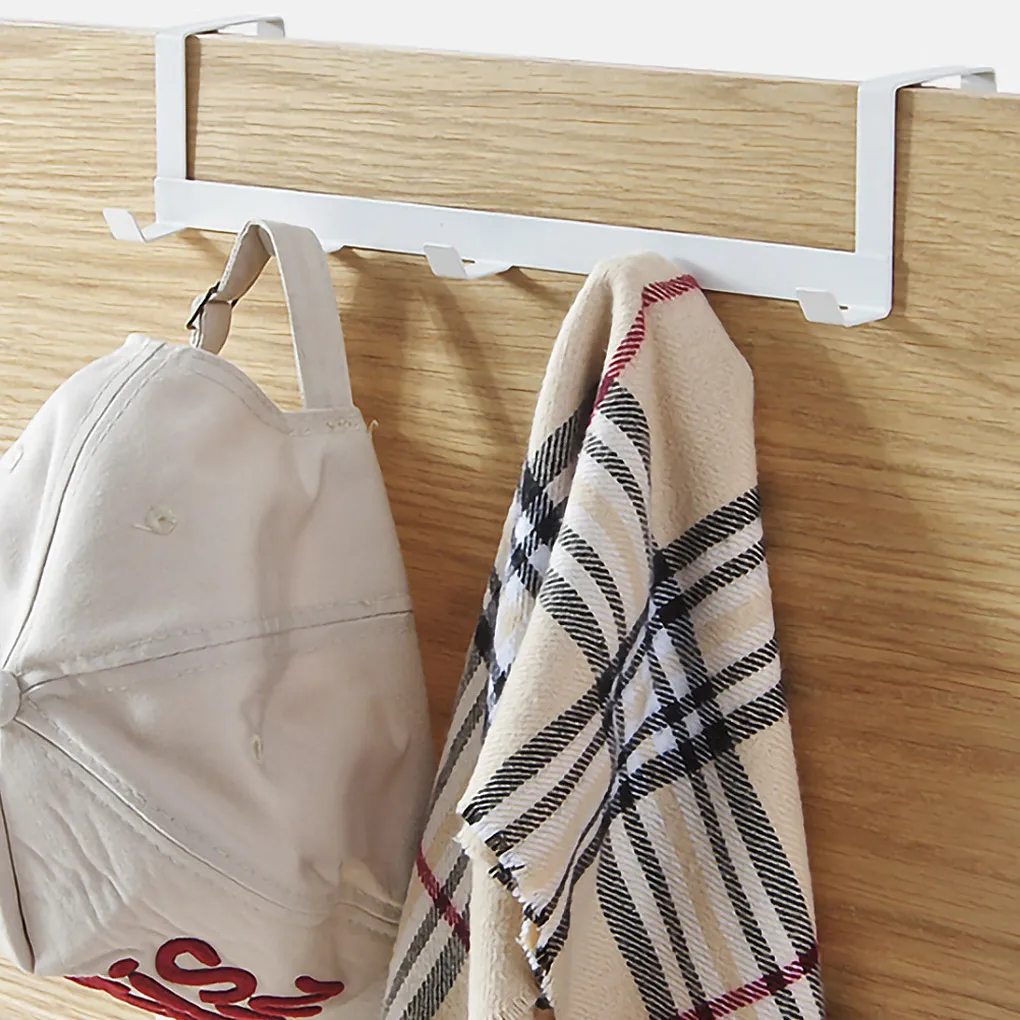 Over The Door Towel Hanger Rack Home Kitchen Bedroom Bathroom Door-mounted Towel Hook Holder, White