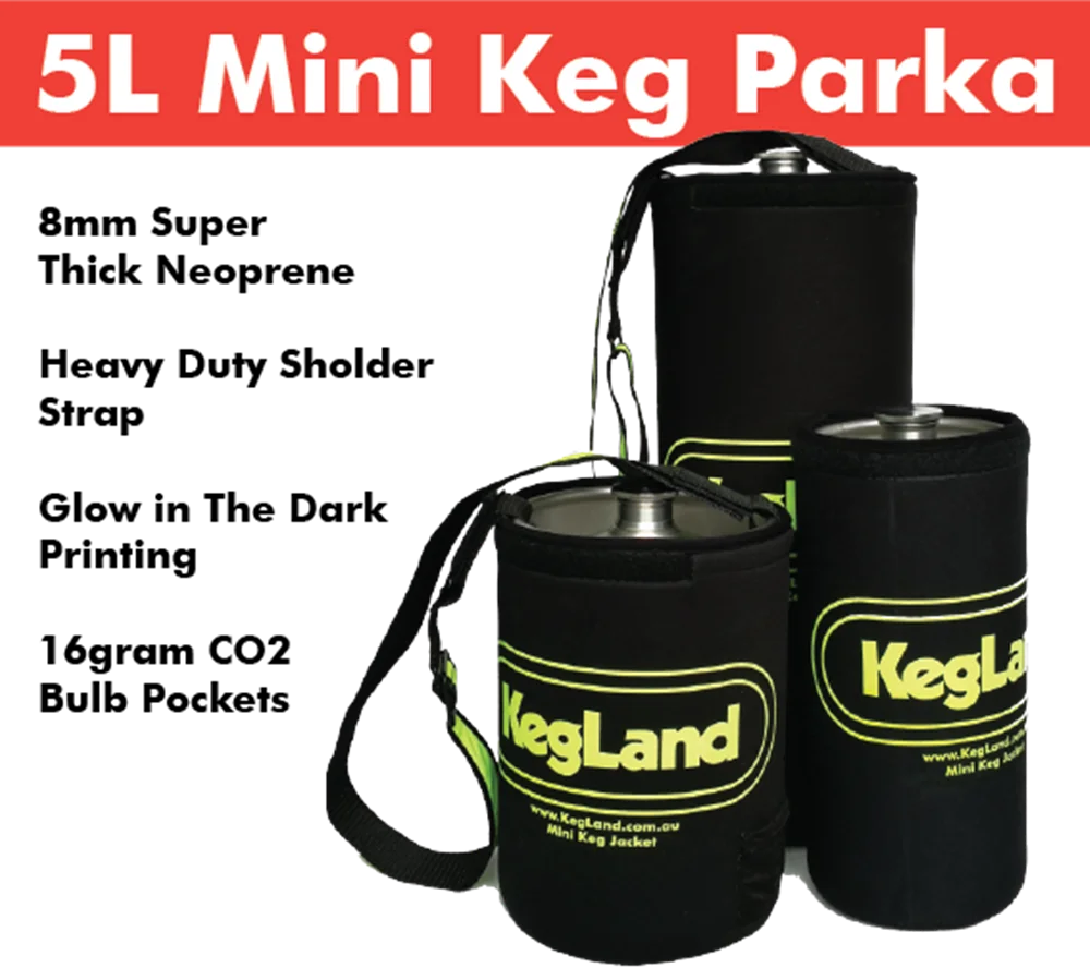 KegLand Glow in The Dark Mini Keg Neoprene  Parka / Jacket - 5L