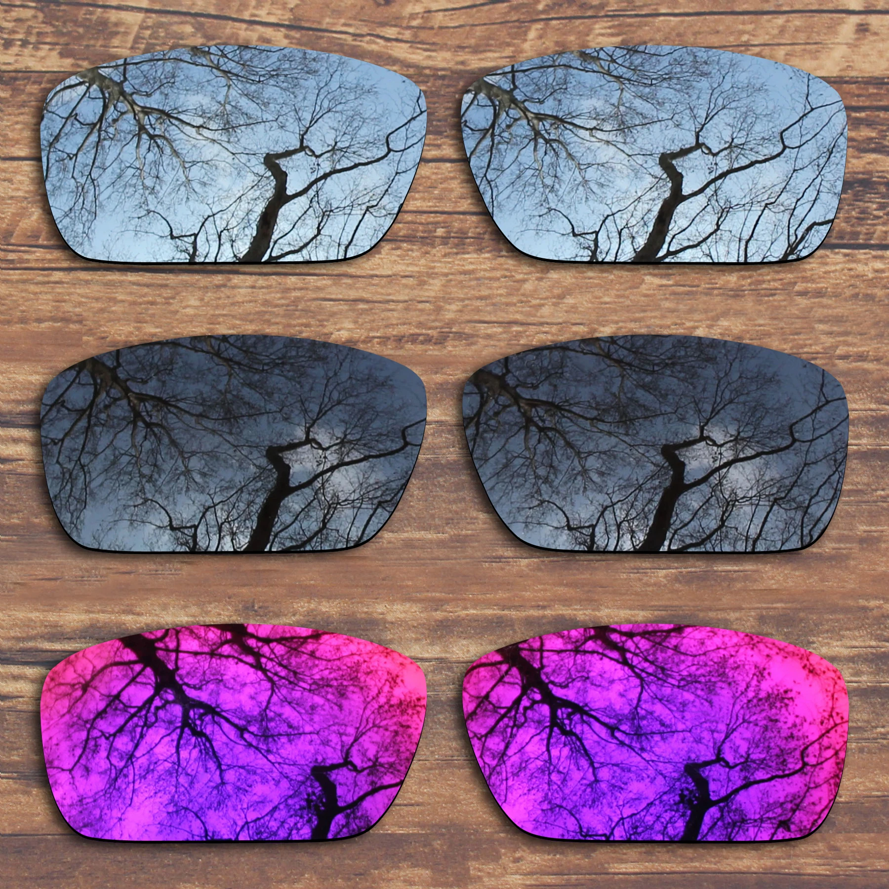 

Millerswap 3 Pairs Black.Silver.Midnight Sun Polarized Replacement Lenses for Oakley Fuel Cell OO9096 Sunglasses