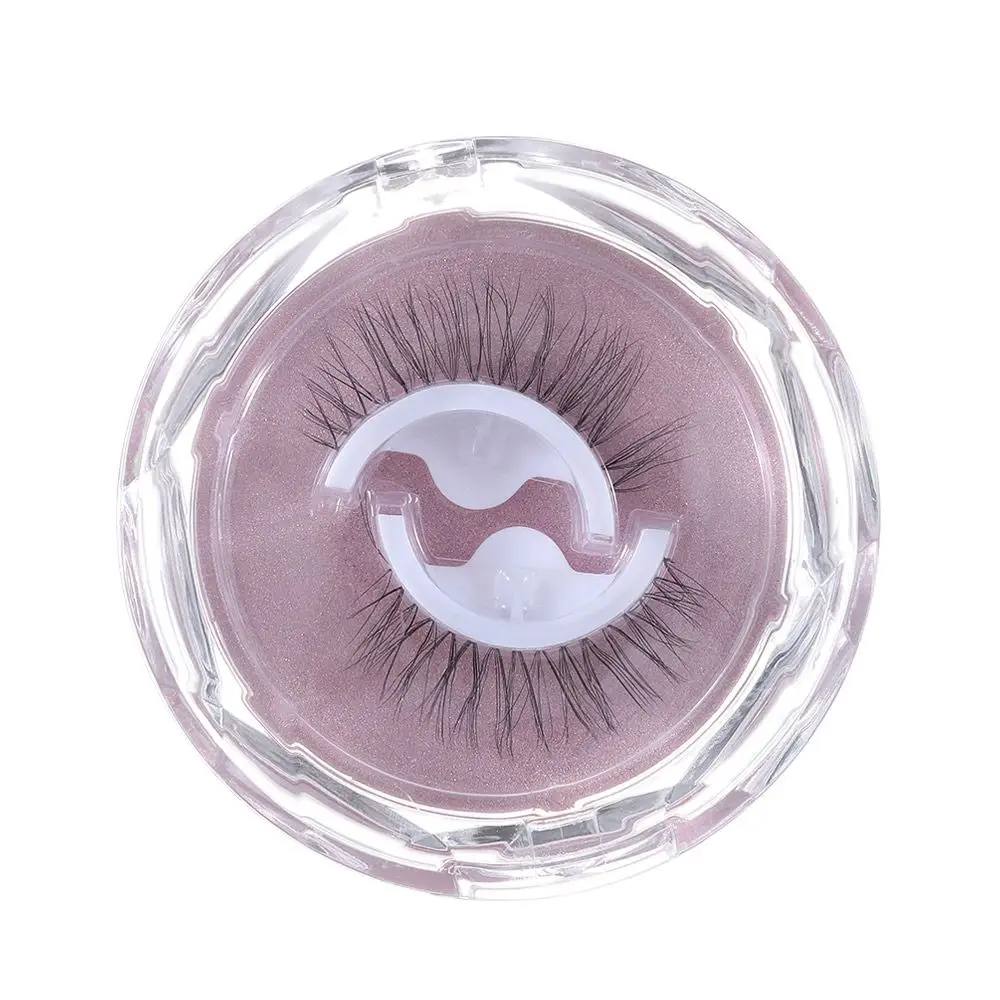 SKONHED 1 ペアのつけまつげ接着剤不要うっすらとした 3D ミンク再利用可能なナチュラルカーリー自己粘着つけまつげ