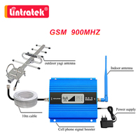 Lintratek GSM 900 Celular Amplifier LCD UMTS 900mhz Cell Phone Repeater Signal Booster Voice Call Antenna Yagi + Whip 10m Kit