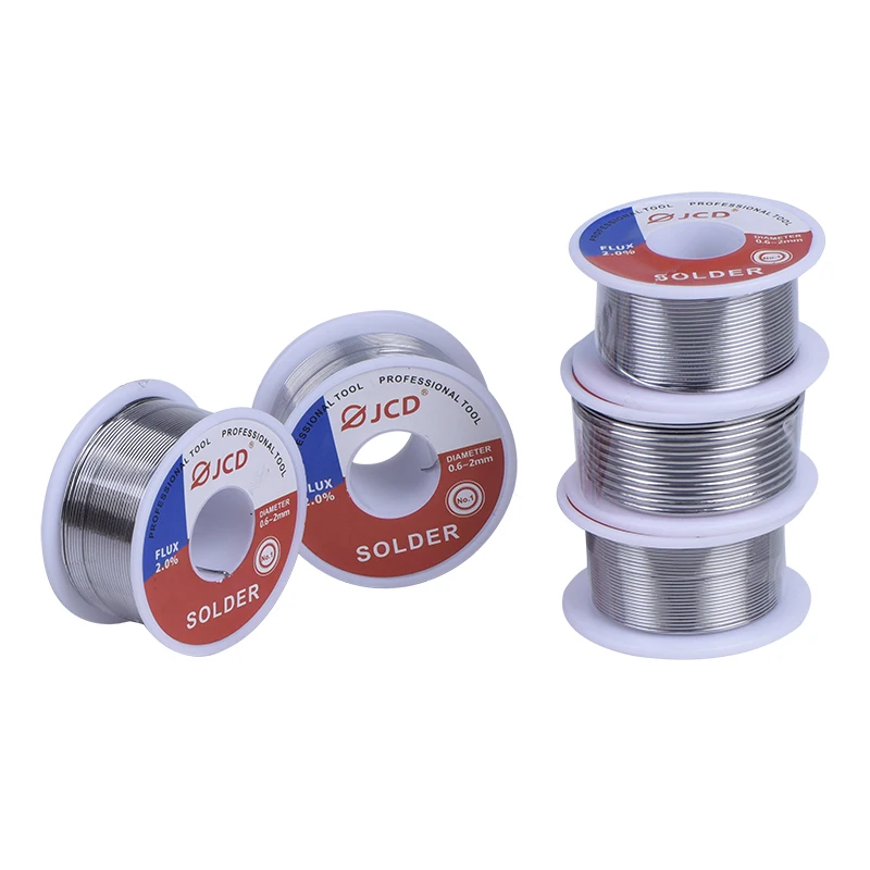 Jcd 6Pcs 100G Tin Lood Soldeer Sn63/Pb37 Legering Solderen Draad Met Rosin Core Voor Elektrische solderen Diy Werk