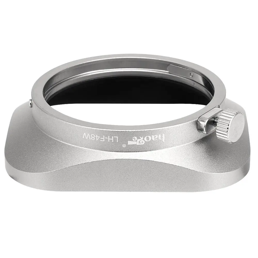 Haoge LH-F48W Square Metal Lens Hood Shade for Olympus M.ZUIKO Digital 17mm f1.8 Lens replace LH-48B Silver