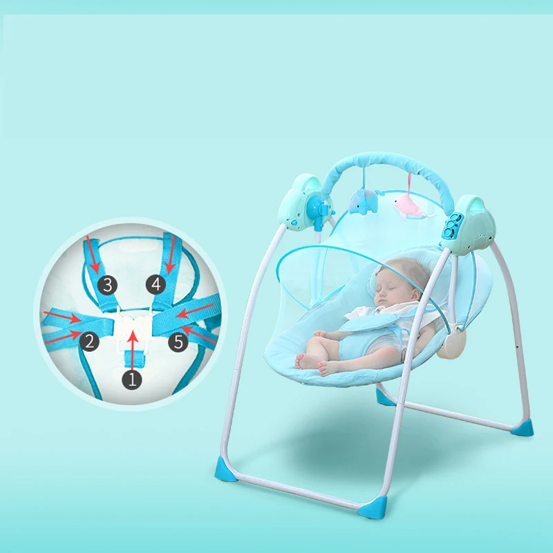 Baby Rocking Chairs Smart Swing Chairs Bluetooth Electric Cradle Bed With Music Recliner Newborn Shaker 0-24 month