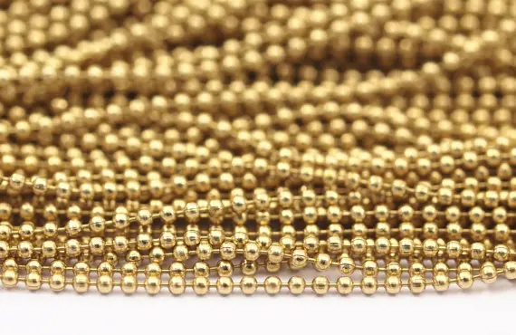 100 meters Tiny Ball Chain 1mm Raw Brass Ball Chain